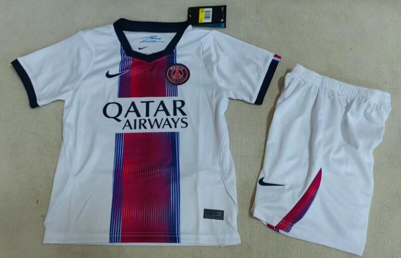 Kids-Paris St Germain 26/27 Away White Soccer Jersey